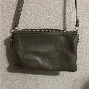 Jen & Co Olive Leather Crossbody Bag